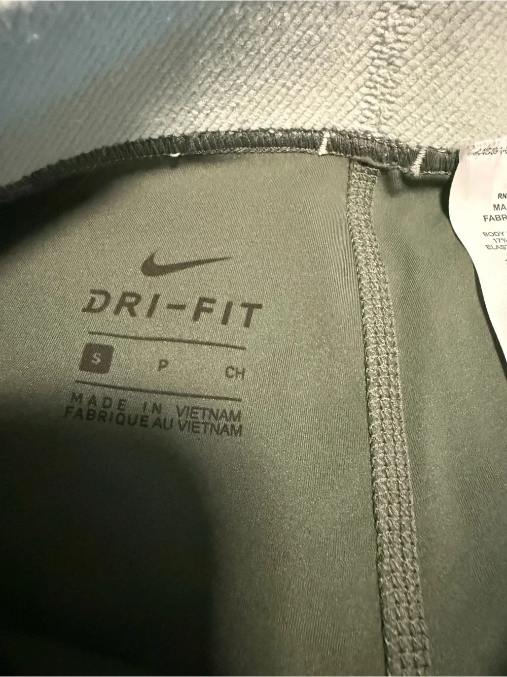Nike Pro Olive Green Women's Training Shorts with White Logo Waistband